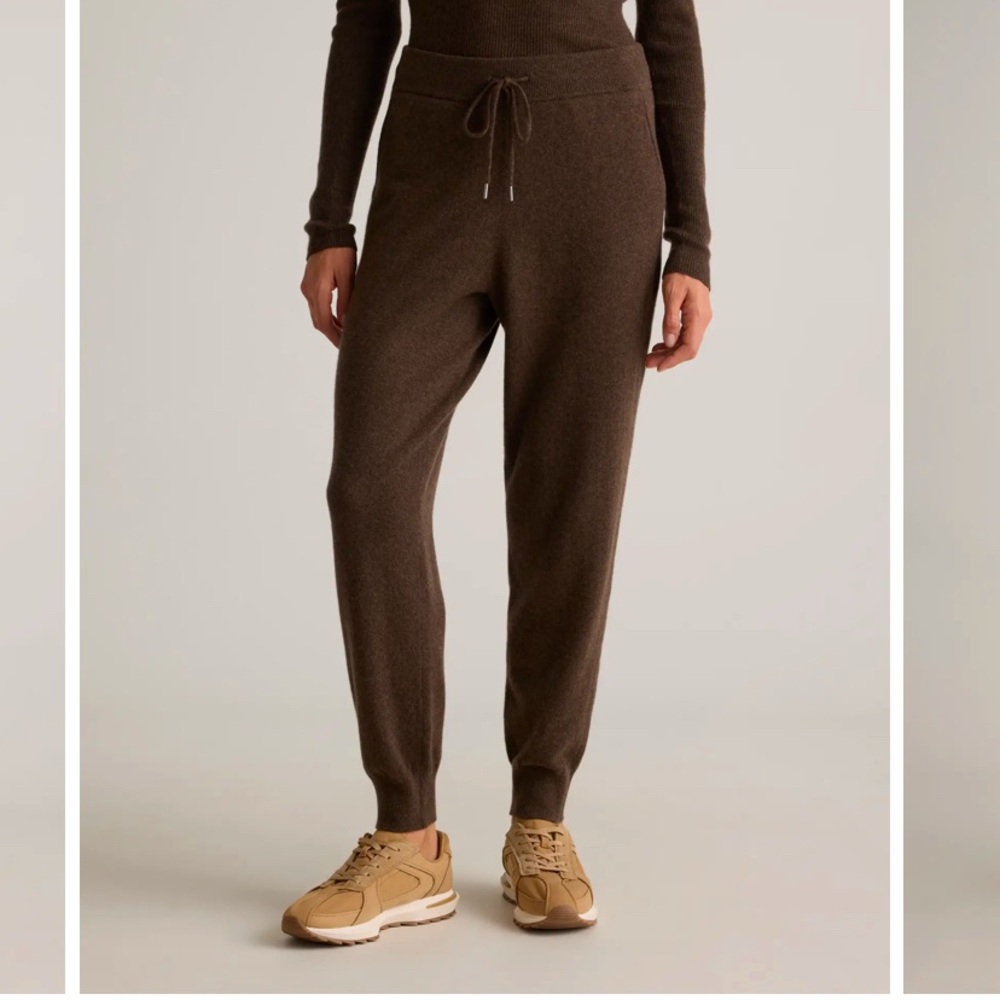 Quince 100% cashmere jogger pants brown small